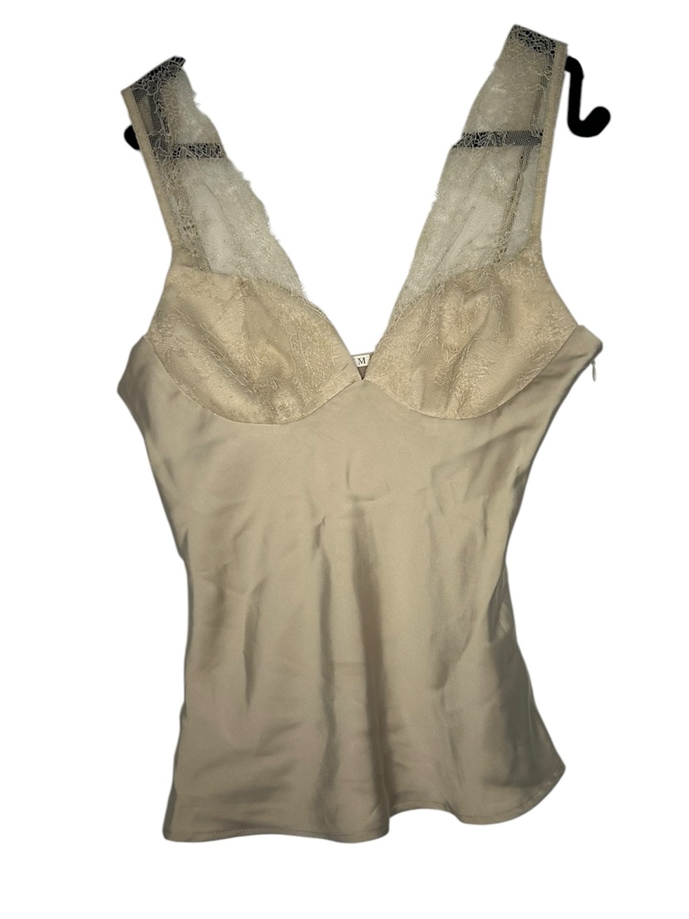 Lace-Trim Cream Tank Top
